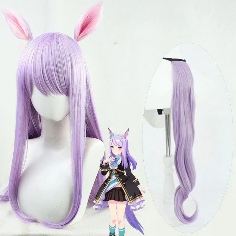 프리티 더비 메지로 맥퀸 코스프레 가발 애니메이션 우마 무스메 코스프레 가발 소품 합성 머리카락 내열성 섬유