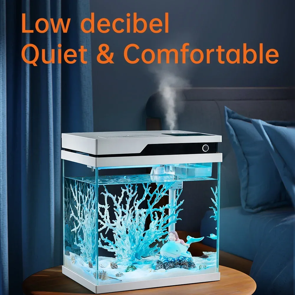 Smart Fish Tank For Living Room – Desktop Eco-Friendly Aquarium With Self-Circulating Filtration, Ultra-Clear Glass, New Model