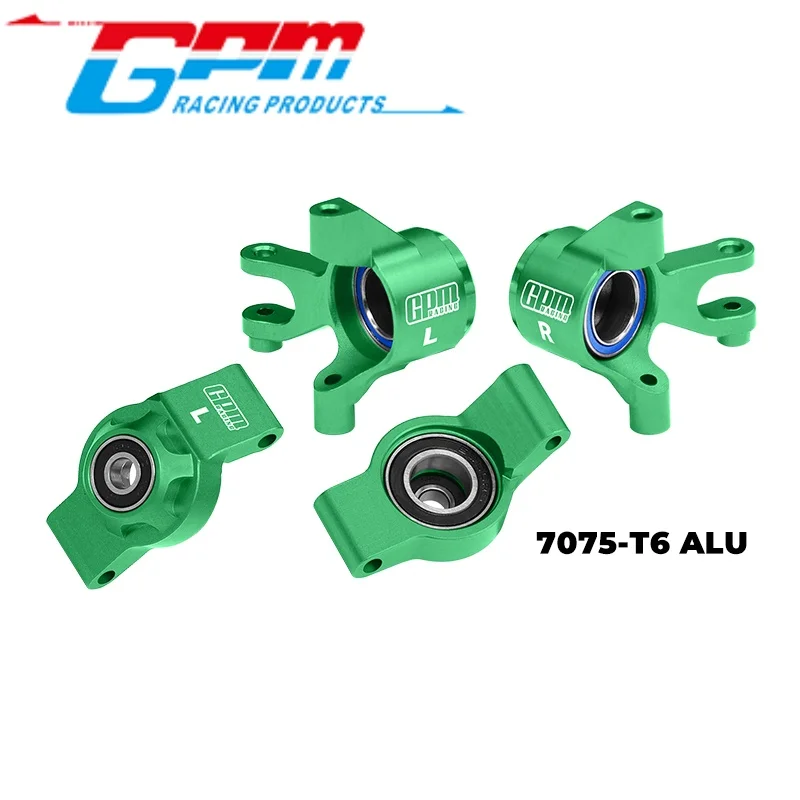 GPM TXMM2122 Blocos de Direção Dianteiros em Liga 7075 e Suportes de Eixo Traseiro com Rolamento de Grande Diâmetro para Upgrade de Mini Carros RC Traxxas