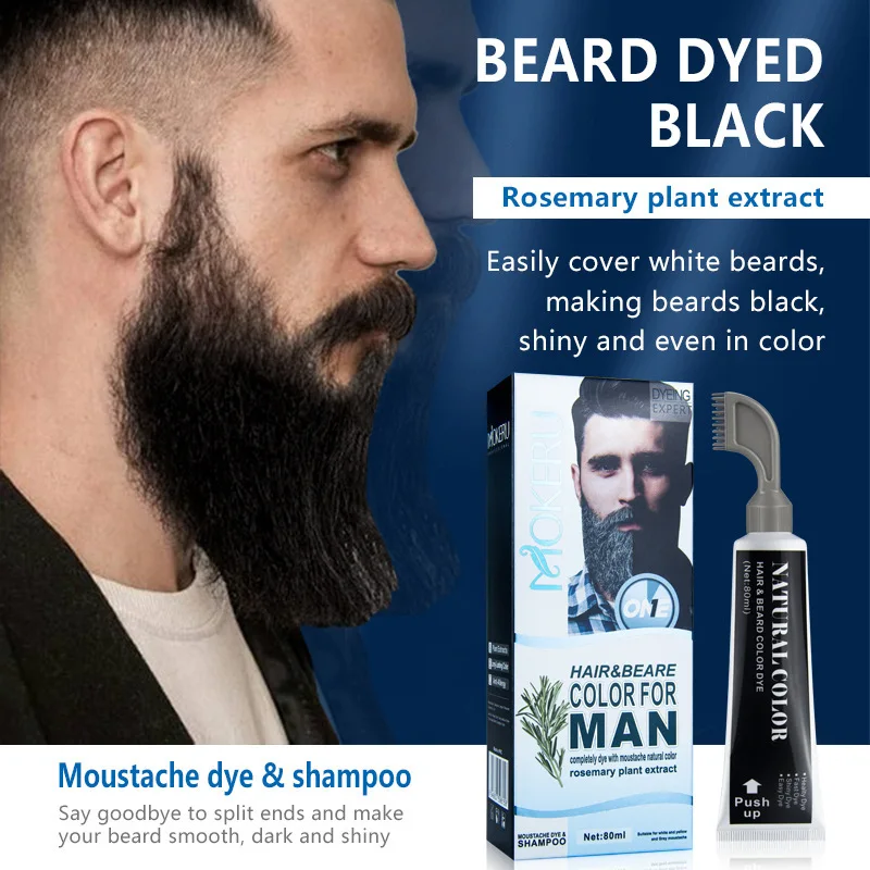 

Краска для бороды Machino One-for-Black, белая, здоровая, натуральная растительная краска для бороды, натуральный крем-краска для черных волос