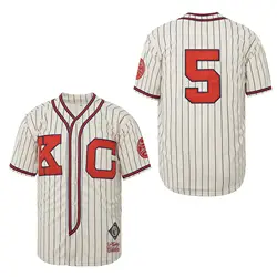 Baseball Jersey Kc 5 Sewing Embroidery Sports Outdoor Beach Wear Beige Stripe Trendy Hip-hop High Quality 2023 New