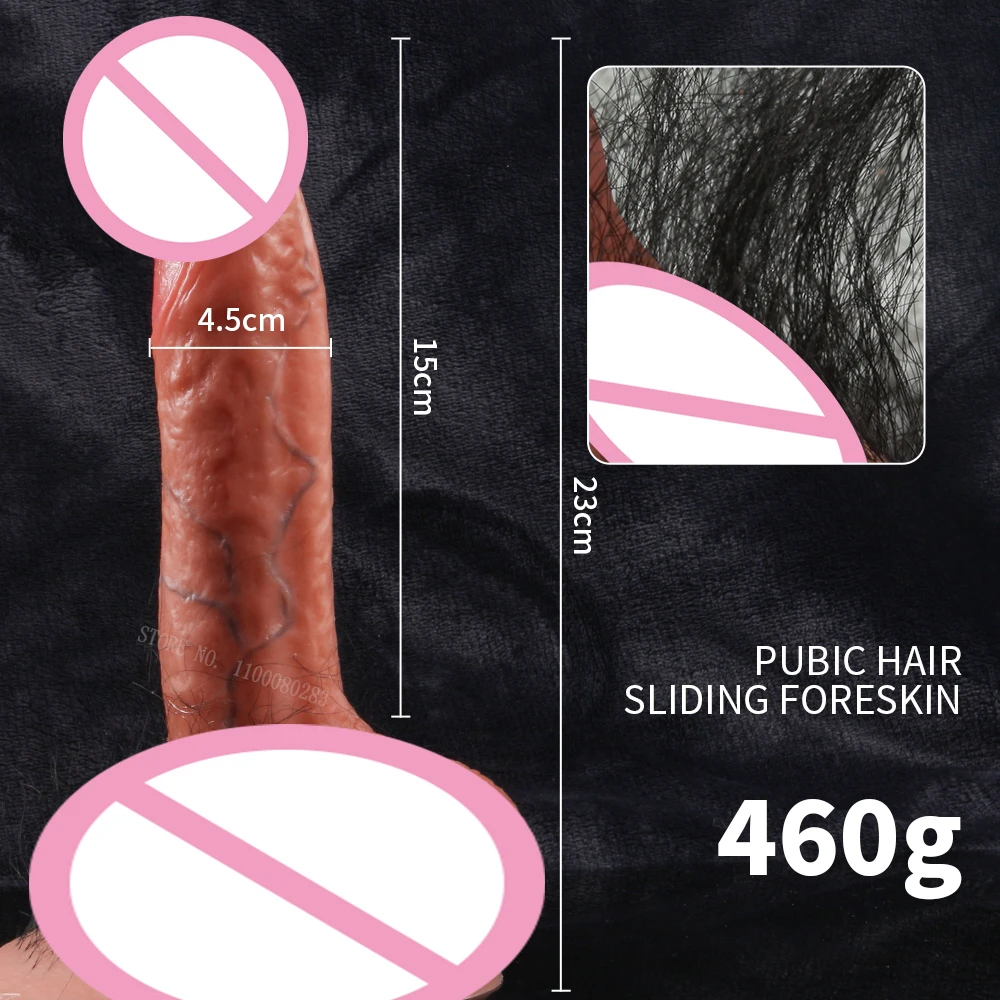 Female Sucker Sex Toy Vaginal Pubic Hair Dildo Silicone Soft Sexy Huge Realistic Penis Anal Big Fake Dick Masturbator Aldult 18