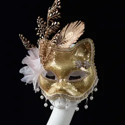 Fox Cat Women Lace Face Mask Cosplay Headwear Masquerade Accessories Party Masks