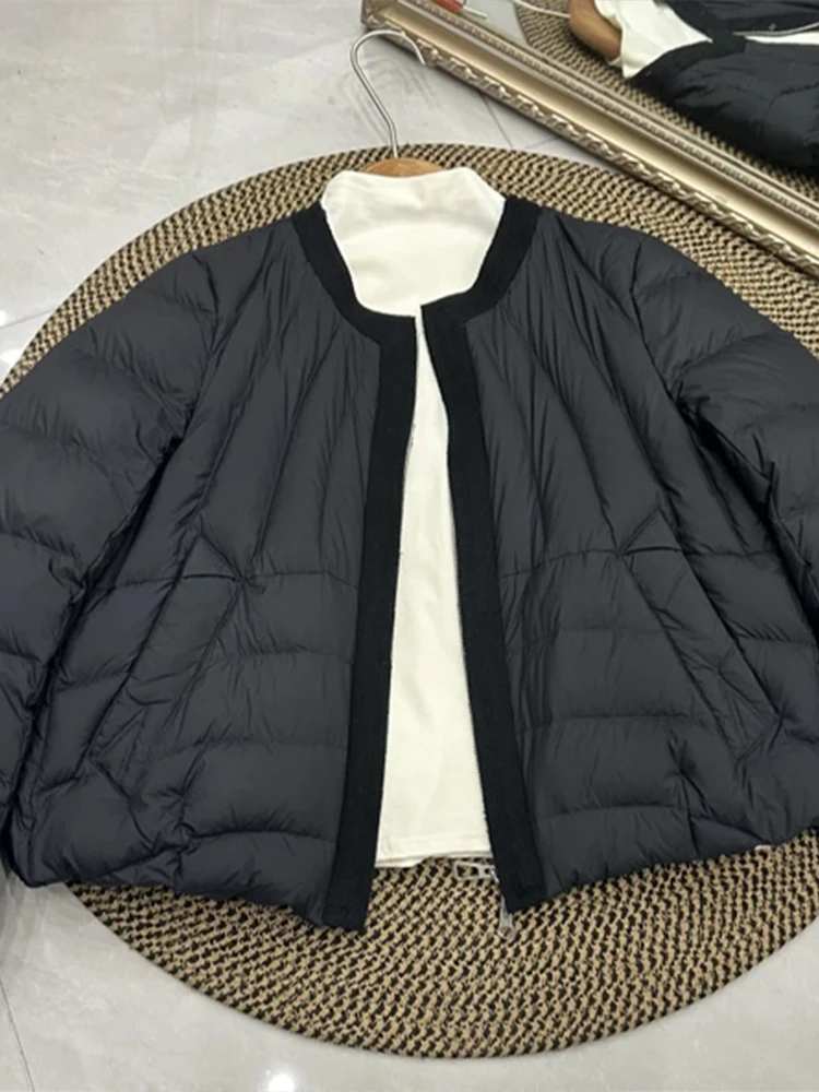 Unique Ultra-Thin Stand Collar Short down Cotton Jacket Women's Winter New Style Beautiful Outerwear Korean Style Loose Fit