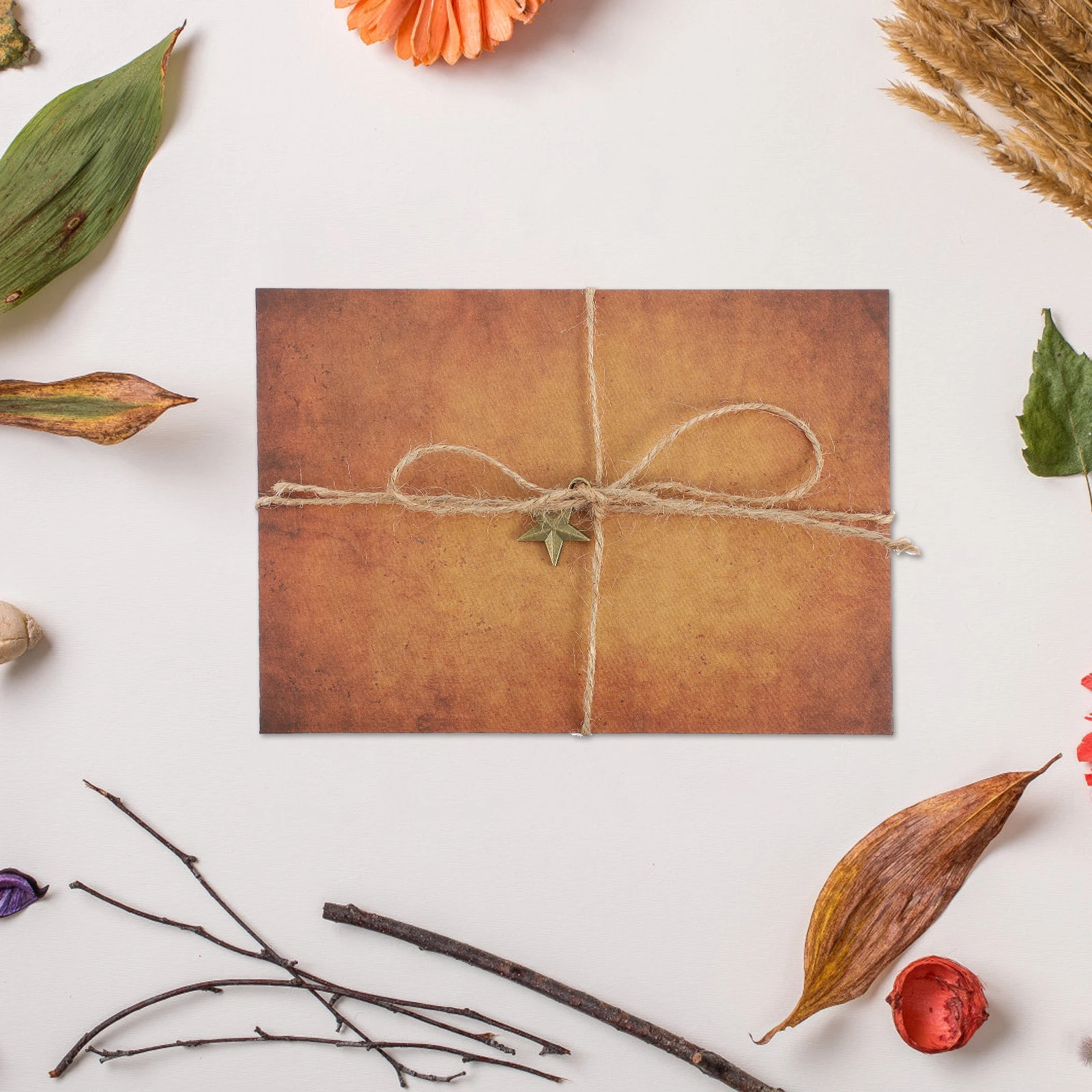 

5 Set Vintage Kraft Paper Envelopes Stationery Handwriting Lettering Old Style Uniform Density Smooth Surface No for Invitations