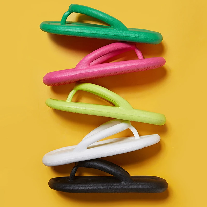 Rimocy 2024 Fashion Pearl Flip Flops for Women Summer Clip Toe Soft Sole Beach Slippers Woman Indoor Bathroom Anti-Slip Slides