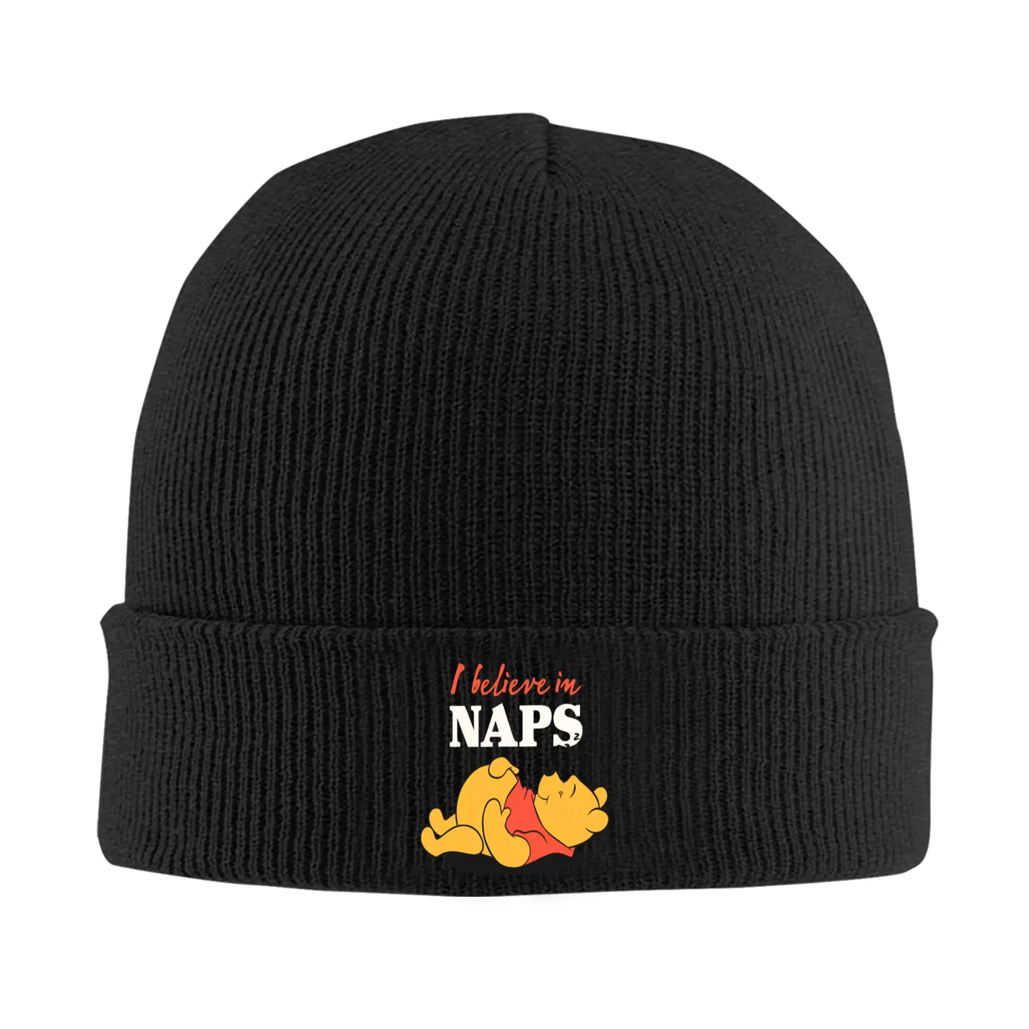 Winnie the Pooh Naps Beanie Hats  Bonnet Hats Men Women Y2K Cool Gym Knitting Hat Winter Custom Elastic Caps