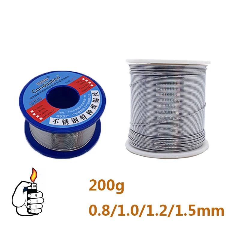 

New lighter stainless steel solder wire disposable copper-iron-nickel battery pole piece welding universal solder wire 200g