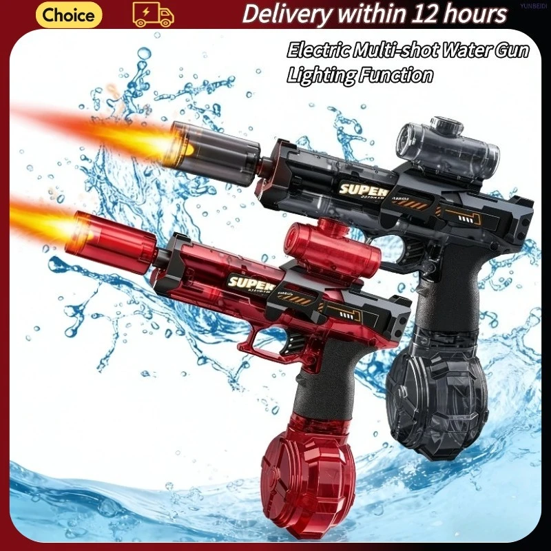 Electric Water Gun LED Lights Automatic Sensing Water Gun Children's Toys Summer Swimming Pool Outdoor Beach Toys Festival Gifts