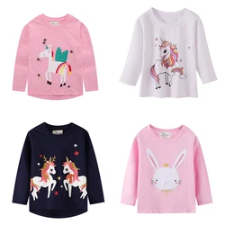 Jumping Meters 18M-6T Children's T Shirts Cotton For Boys Girls Fashion Baby Clothes Long Sleeve Autumn Kids Tops Tees Toddlers