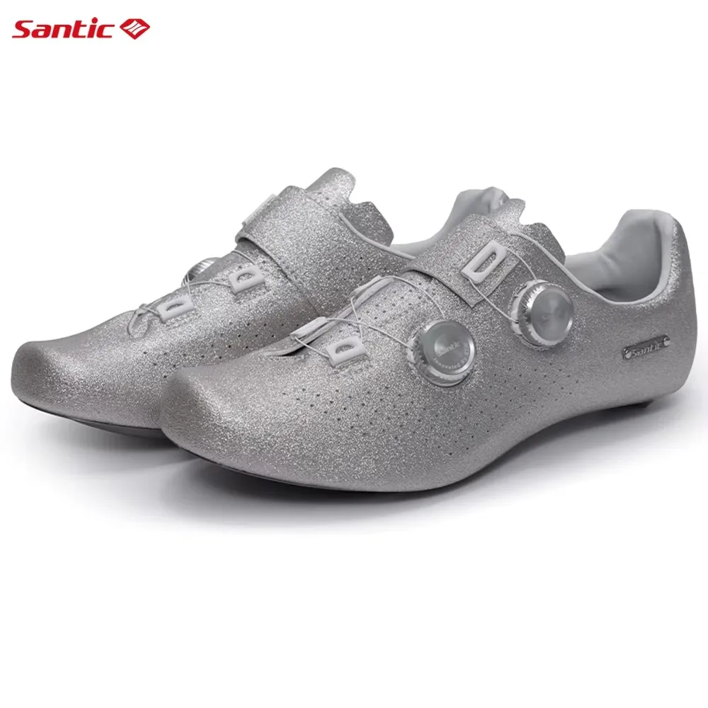 Santic Heren Fietsschoenen Nieuwe Hardness16 Titanium Legering Zool Auto-Lock Outdoor Fiets Sneaker Verstelbare Pro Road Racing Schoenen