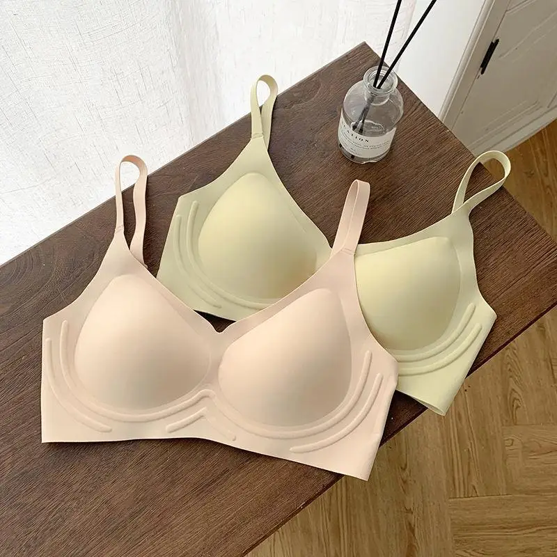 

Strawberry Jelly Soft Support Women's Underwear Steel Ring Free Shoulder Summer Thin Bra Prevent Sagging Gather U Type Nylon