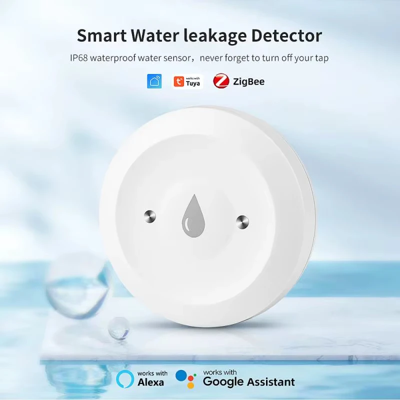 Tuya ZigBee كاشف تسرب المياه إنذار تسرب الفيضانات أمن الوطن الذكي كشف الوقت الحقيقي الحياة الذكية App التحكم عن بعد