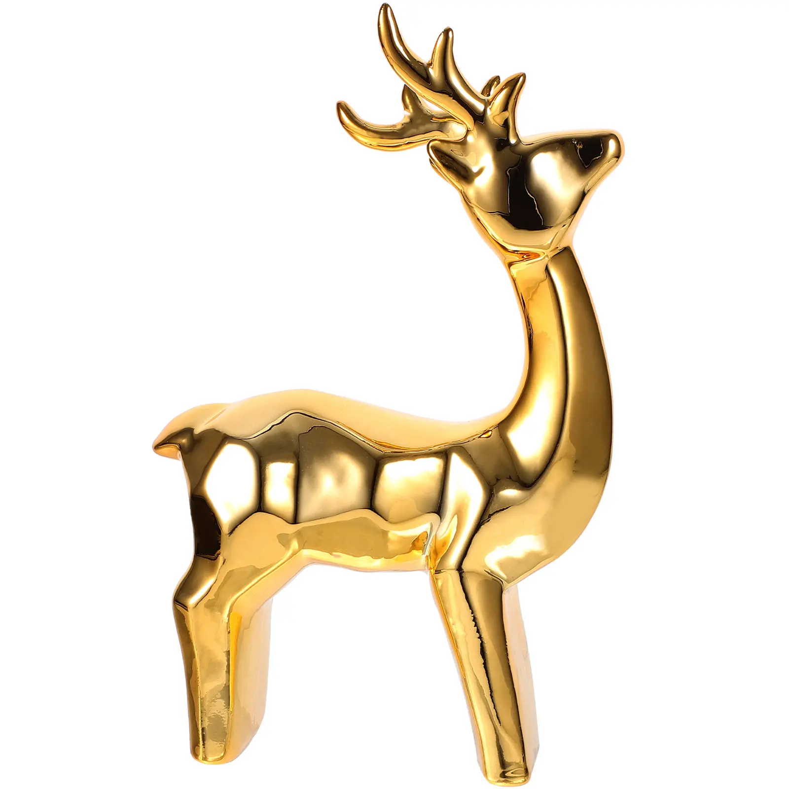 Ceramic Deer Statue Creative Animal Figure for Home Decor Office Desk Tabletop Decoration Cute Elk Ornament Ceramic Craft