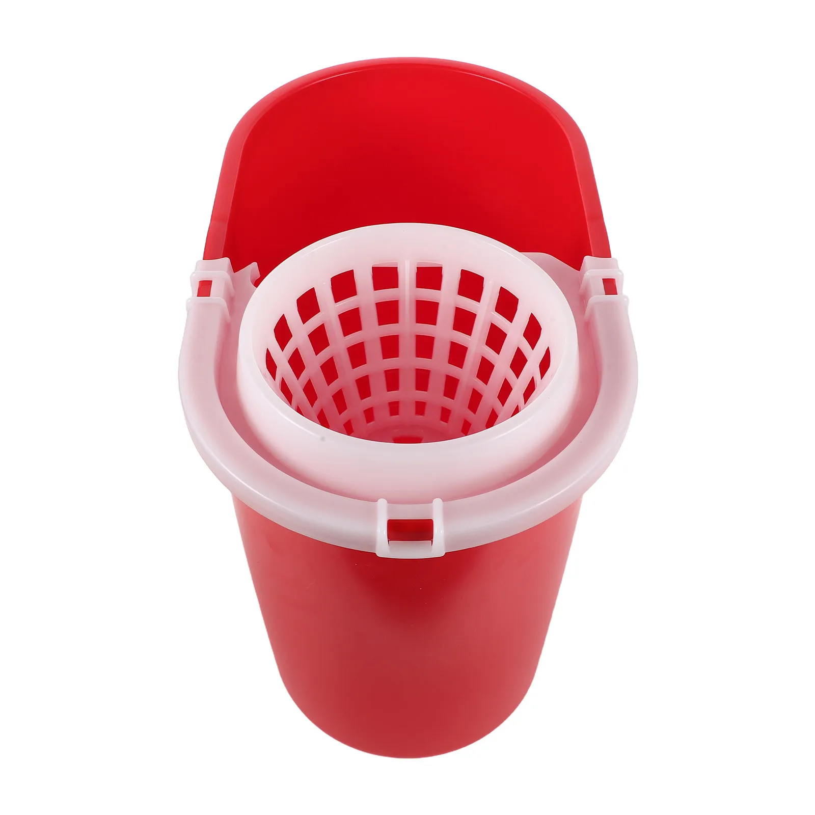 

Commercial Mop Bucket Attachment Plastic Side Press Basket Handle Red Cleaning Bucket for Round Mop Housekeeping Hotel