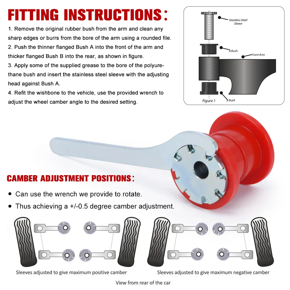 Front Control Arm Polyurethane Bushing Kit for VW Golf Caddy Jetta Passta Tiguan,Audi A3 S3 Q3 TT,Skoda Superb Octavia,Seat