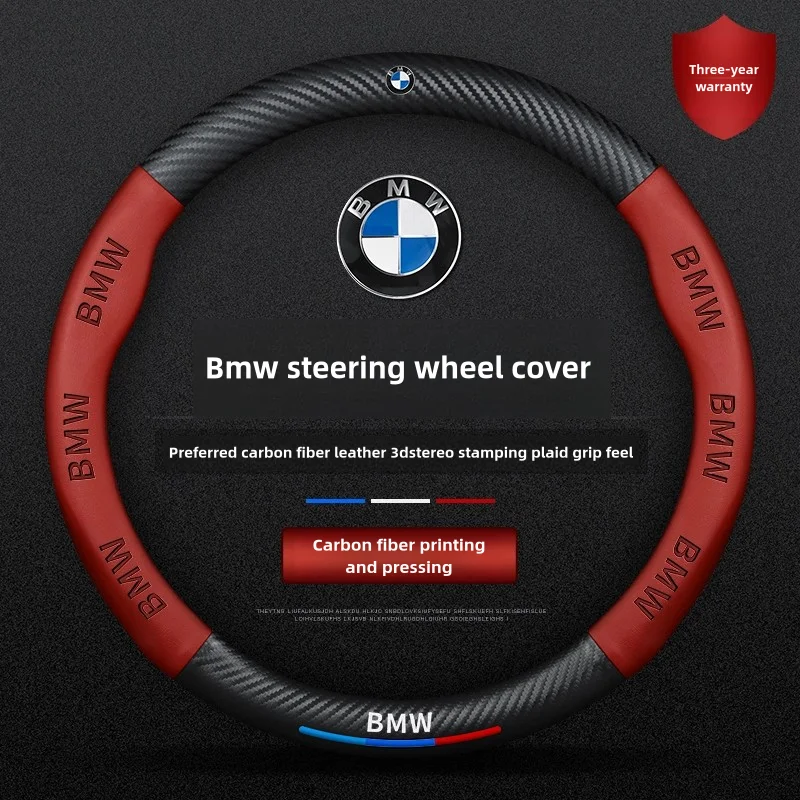 Car Anti-slip Leather Steering Wheel Cover For BMW M Power E46 E39 E60 E90 E91 E36 E87 F10 F20 F30 X1 X2 X3 X4 X5 X7 M2 M3 M4 M5