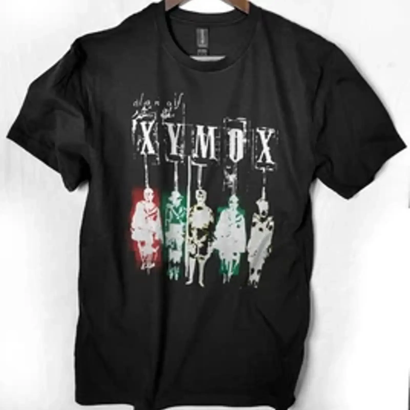 Футболка группы Clan of Xymox в стиле голландского пост-панка и дарк-вейва, винтажная, с эффектом потертости, эластичная, унисекс, дышащая, уличная одежда, стильная, универсальная.