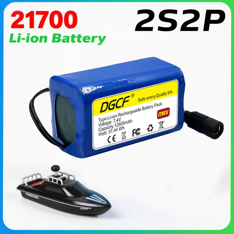 

new Lithium Battery Used For T188 T888 2011-5 Remote Control Search Bait Boat Spare Parts RC Toy Accessories 2S2P 7.4V 12800mah