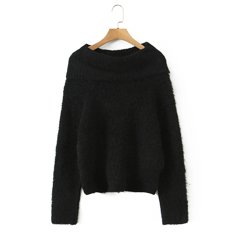 YENKYE الكورية نمط الصلبة مثير قبالة الكتف سترة المرأة ربيع الخريف طويلة الأكمام لطيف متماسكة البلوفرات