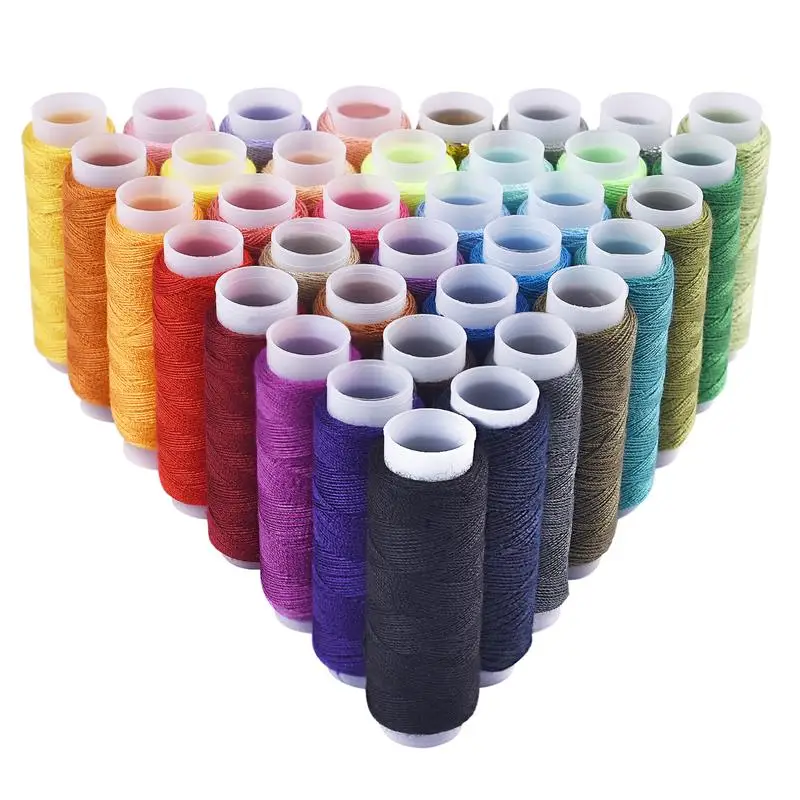 39 Colors 100% Polyester Yarn Sewing Thread Roll Machine Hand Embroidery 150 Meter Each Spool Durable For Home Sewing Kit