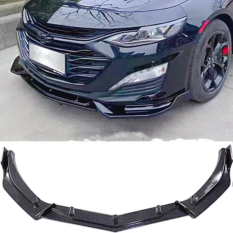 For 2016-2024 Chevrolet Malibu XL 3 pcs/Set ABS Plastic Car Front Bumper Lip Diffuser Spoiler Gloss Black Body Kits Tuning