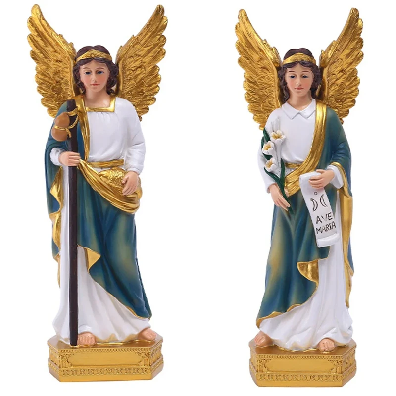 Classical Saint Raphael Saint Gallen Angel Statue Ornaments Christmas Gift Resin Crafts