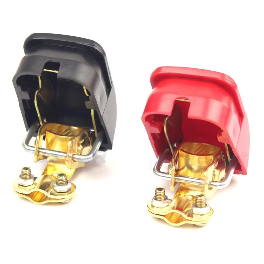 Universal 2Pcs Car Battery Terminals Clamps 12V Quick Release Cable Terminal Adapter Battery Connector for Car Caravan Boat Moto