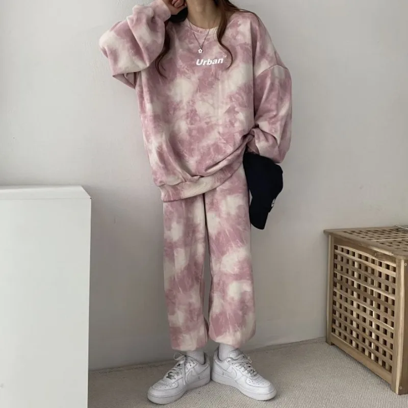 2025 Autumn New Trendy Set Women's Cotton Long Sleeved Pants Women's Two Piece Set with Velvet Loose and Comfortable Sportswear - Image 2