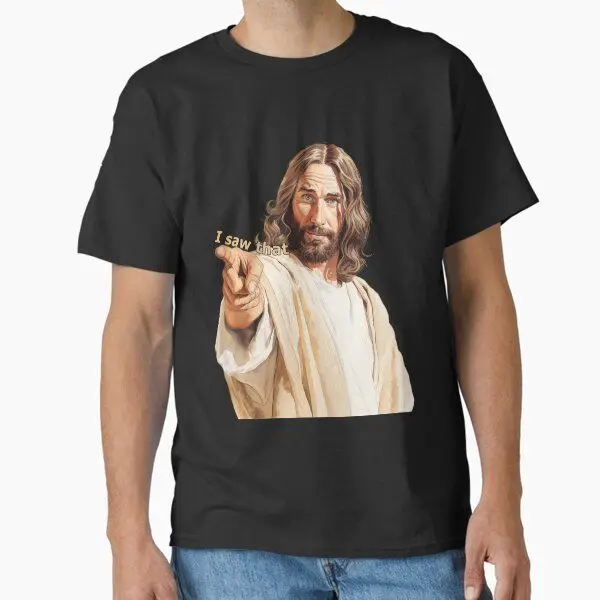 تي شيرت Wacky Jesus Christian Prints Y2k قطني فضفاض ومريح بأكمام قصيرة في نفس الرجال والنساء