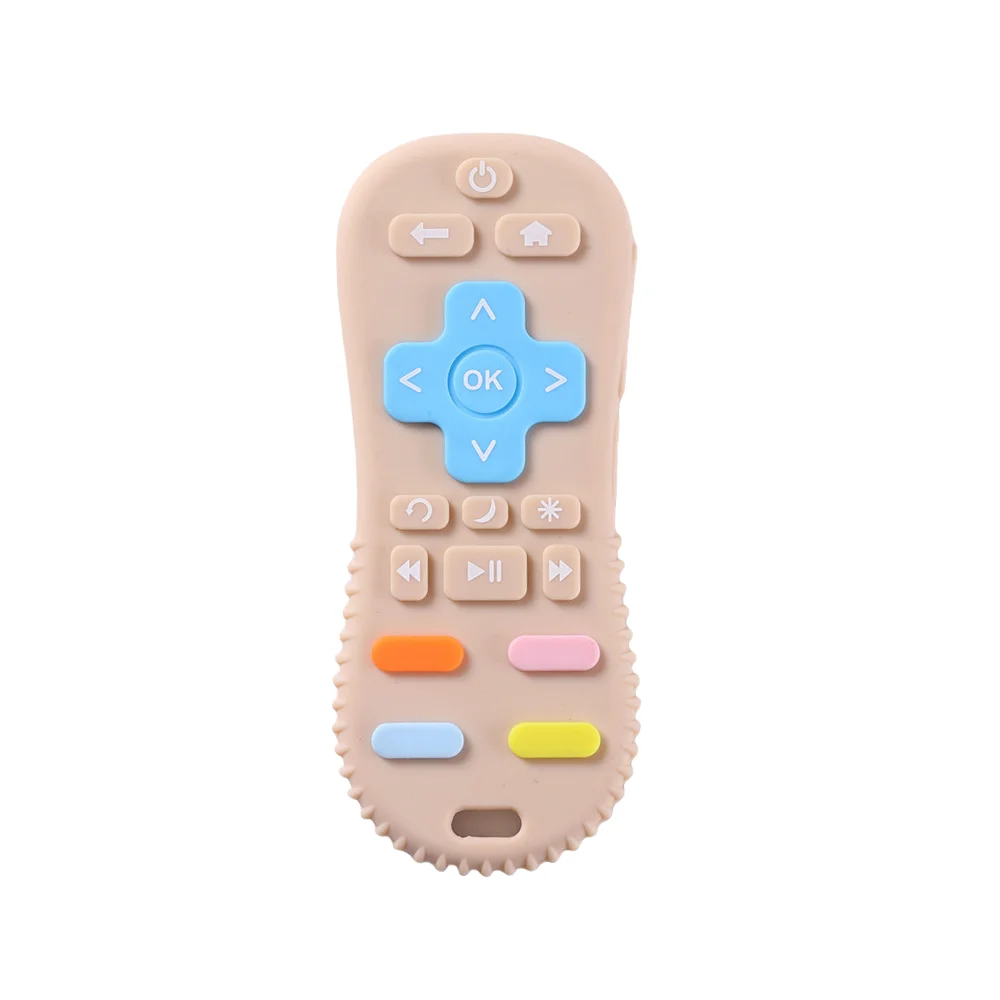 Baby Silicone Remote Control Toys Teether Baby Anti Teething Stick Bite Happy Cartoon Pacifier Bite Toys