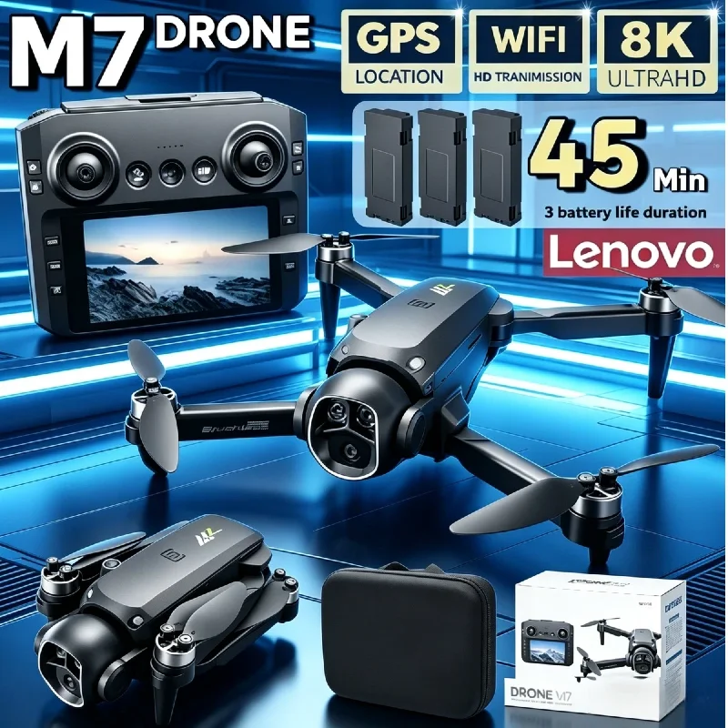

Lenovo M7 Professional 8K Aerial Photography RC Drone HD Dual Camera Remote Control Quadcopter Aircraft Kids Boys Toys Gifts