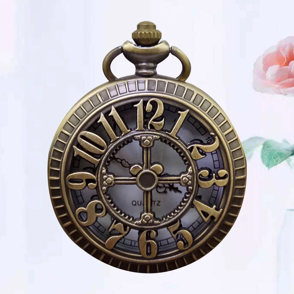 

Digital Hollow Pocket Watch Vintage Clothes Decoration Round Personalized Creative