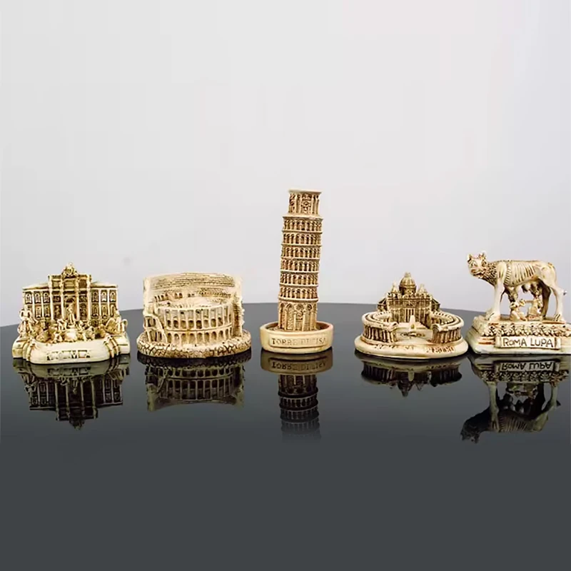 Italy Leaning Tower of Pisa Resin Model Ornaments Ancient Rome Colosseum triumphal arch St.Peter's Basilica Home Decoration Gift