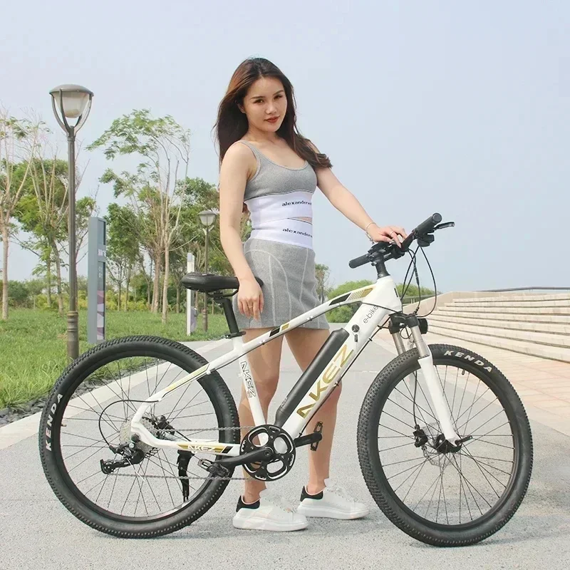 Electric Bicycle AKEZ 350W motor 10.4AH lithium battery urban commuter E-Bike 26-inch fat tire Mountain Snow Adult Electric Bike