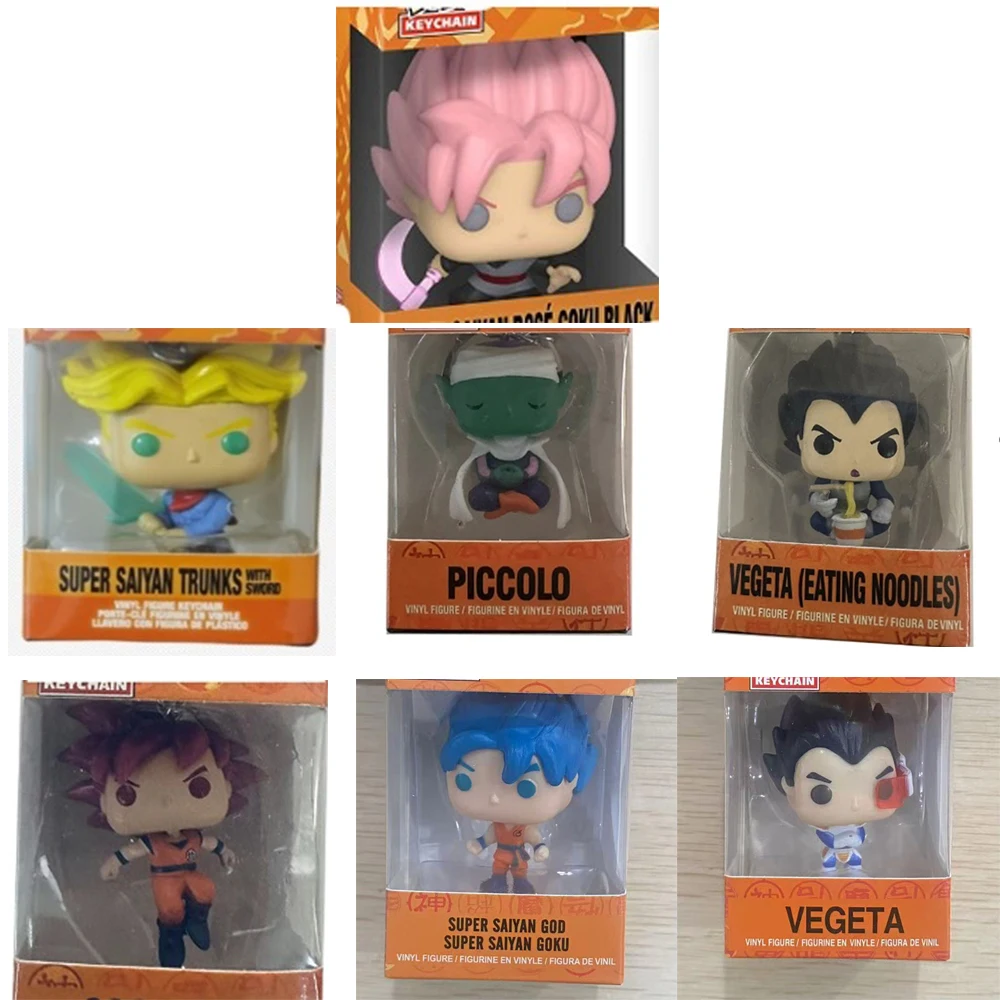 LLavero de bolsillo de Anime japonés, figura de Super Saiyan Goku, bañadores, modelo de juguete Vegeta Piccolo