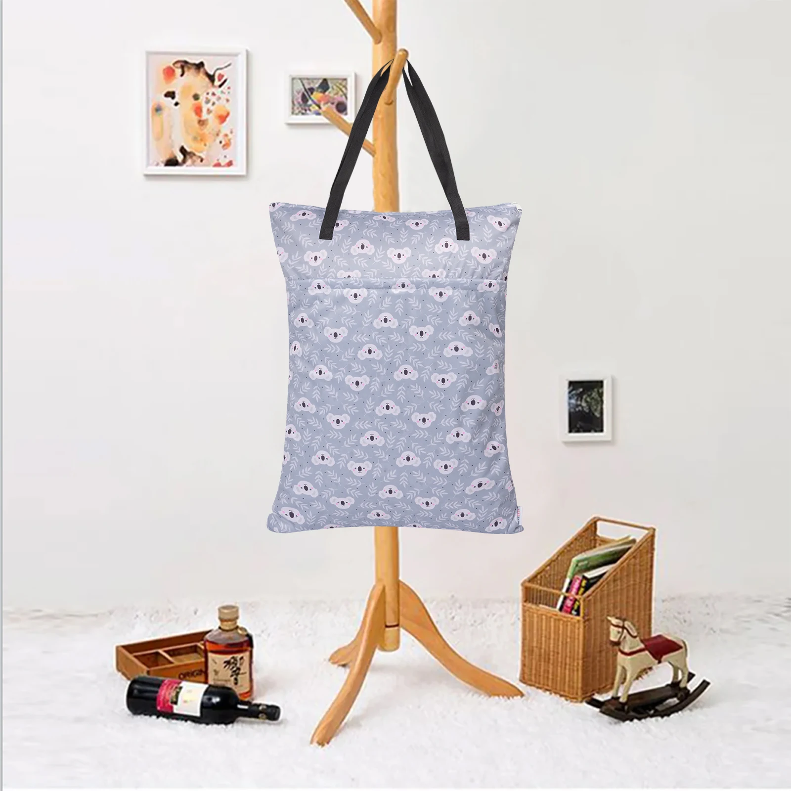 U Pick ALVABABY Large Wet Dry Bag Size 63.5cmX45.72cm Waterproof Hanging Cloth Bag with Double Zippered Pockets Reusable Bag