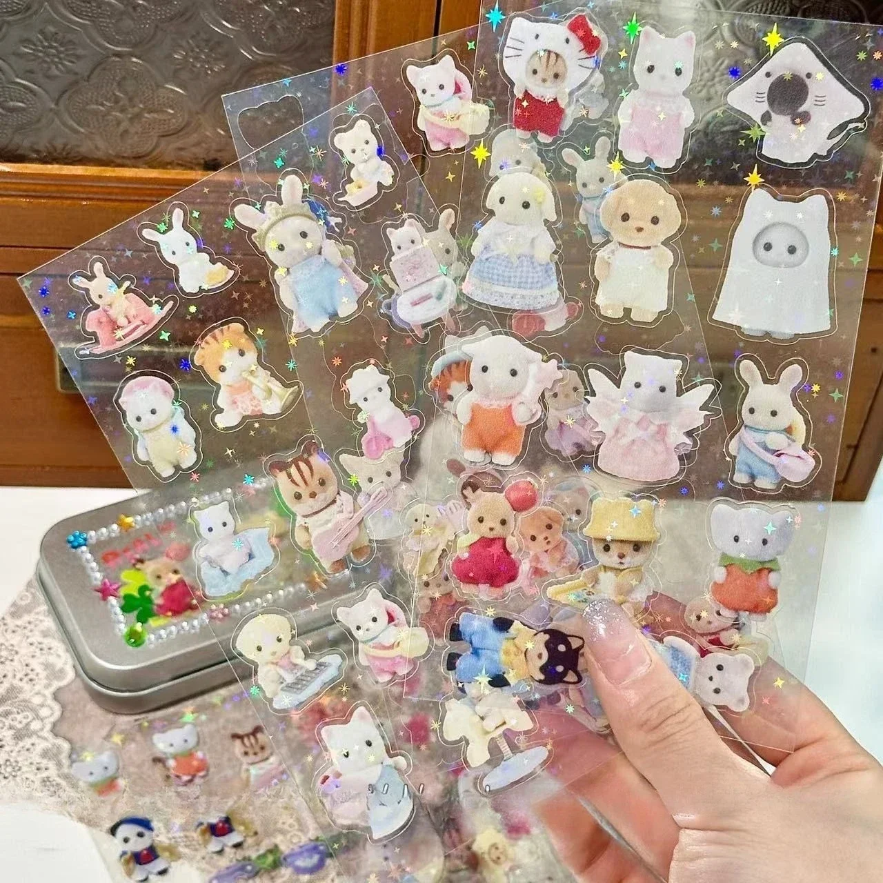 Sylvanian familles autocollant jouet pour enfants jouets de cuisine fille Sylvanians famille enfants jouets pour filles terres Silvania famille