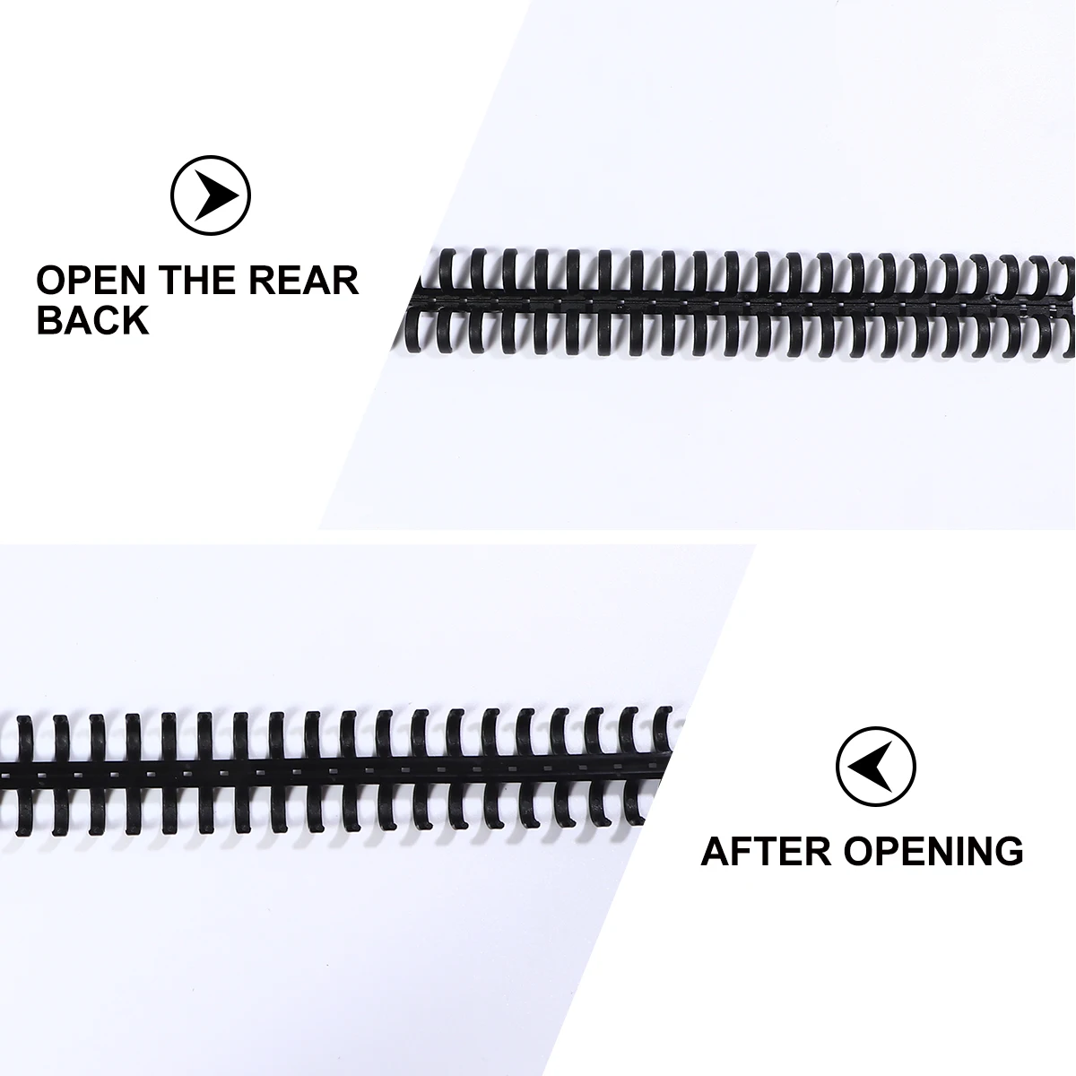 

10Pcs Loose-Leaf Hole Plastic Binding Rings Comb Binder Spines Black Flexible for A4 Paper Notebook Office Supplies Spiral Clip