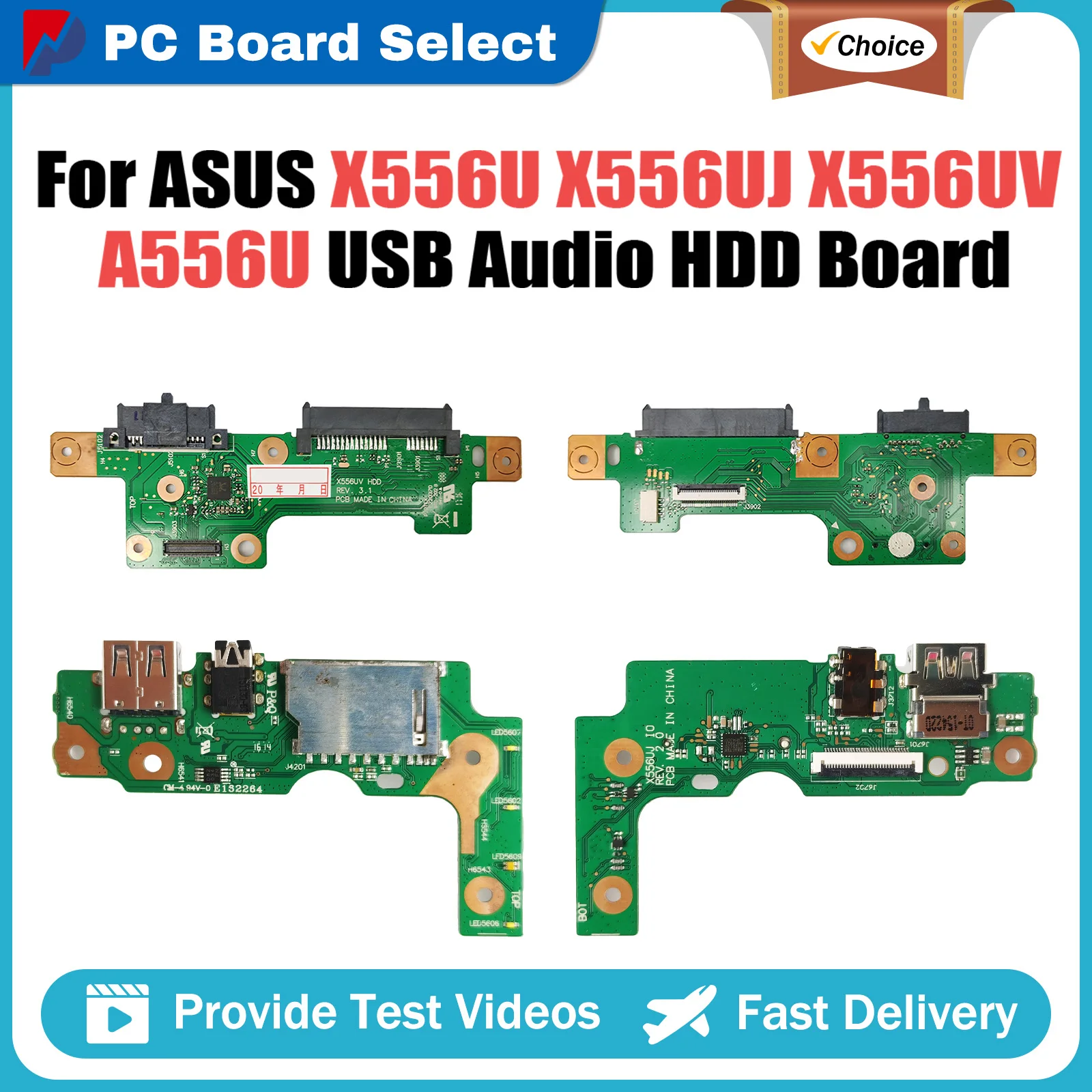 

For Asus X556U X556UJ X556UV A556U K556U F556U VM590 Laptop Hard Disk Driver USB Audio HDD BOARD