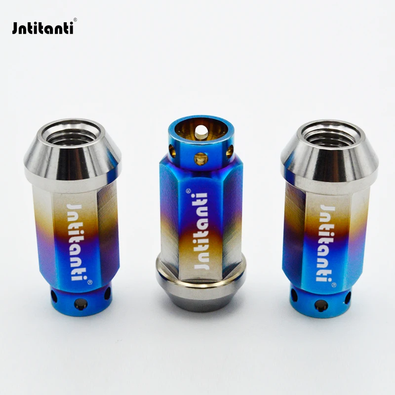 Jntitanti titanium nut M12*1.25*45mm Closed end 10.9 grade Gr.5 titanium wheel lug nut for Nissan,Greatwall,Geely,Subaru,Suzuki