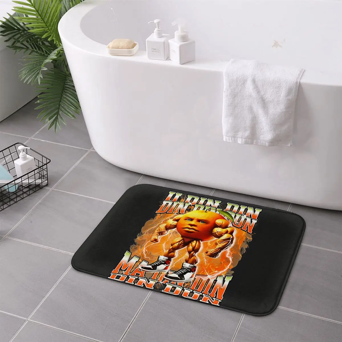 Iconic U Din Din Din Dun Gen Z Italian Brainrot Muscular Anti-slip Doormat Floor Mat Carpet Rug for Kitchen Entrance Footpad Mat