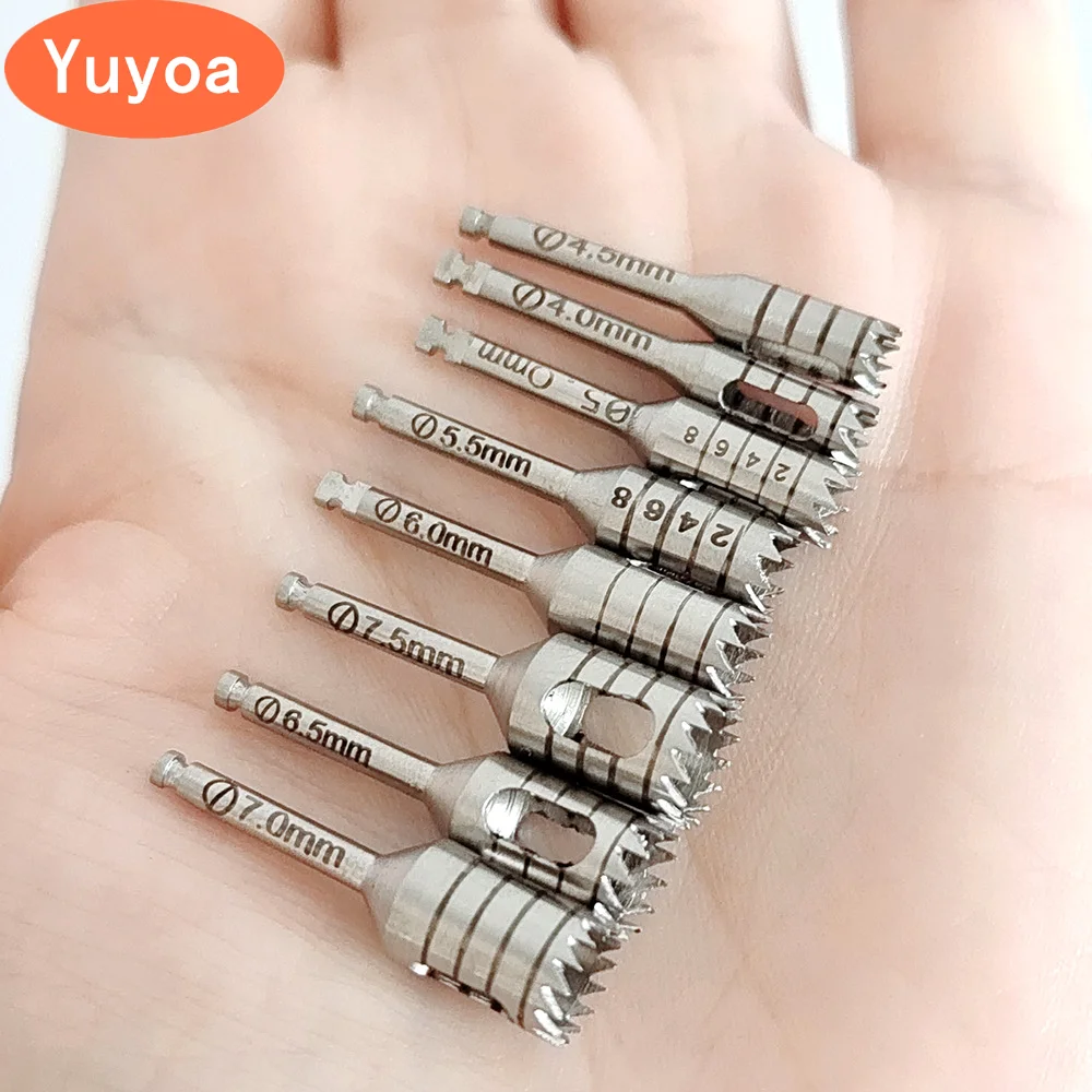 

3pcs Dental Implant Tissue Punch 4.0-7.5mm Trephine Burs Bone Graft Drills Surgical Instruments Tools