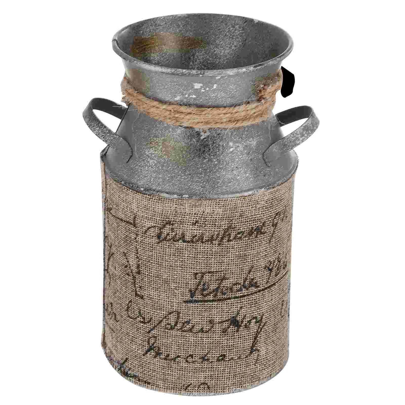 

Tin Fountain Practical Flower Vase Bucket Iron Plant Vintage Ornament Arrangement Container