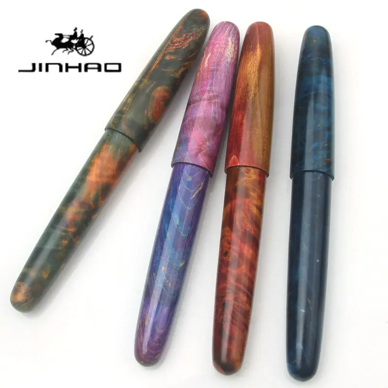 luxury-fat-barrel-jinhao-stabilized-wood-fountain-pen-multi-color-ef-f-m-stainless-steel-nib-calligraphy-collectible-present