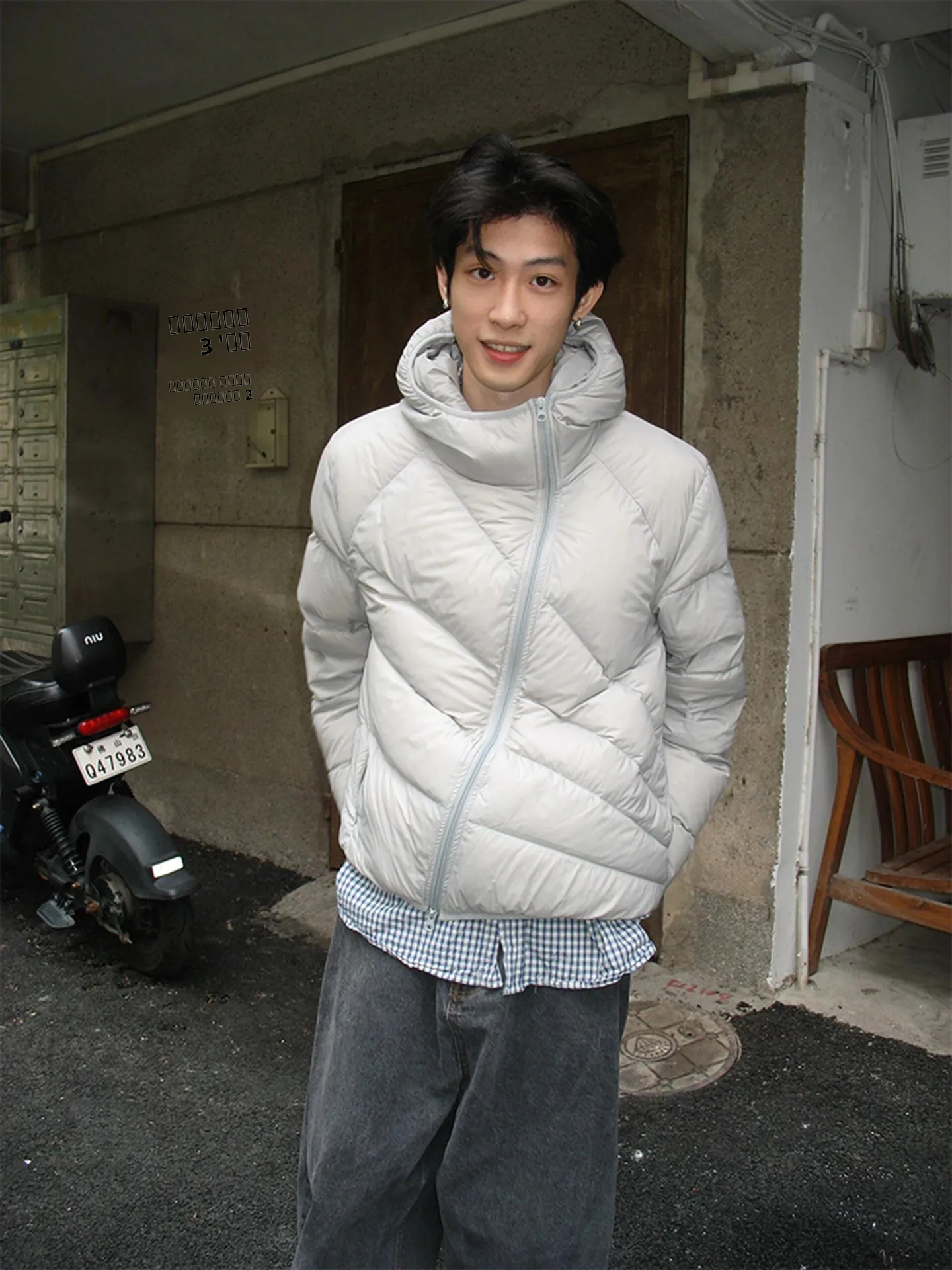 

Зимняя молодежная хлопковая куртка с капюшоном и застежкой-молнией, дизайн с защитой от ветра и Sle ex Faionable Верхняя одежда