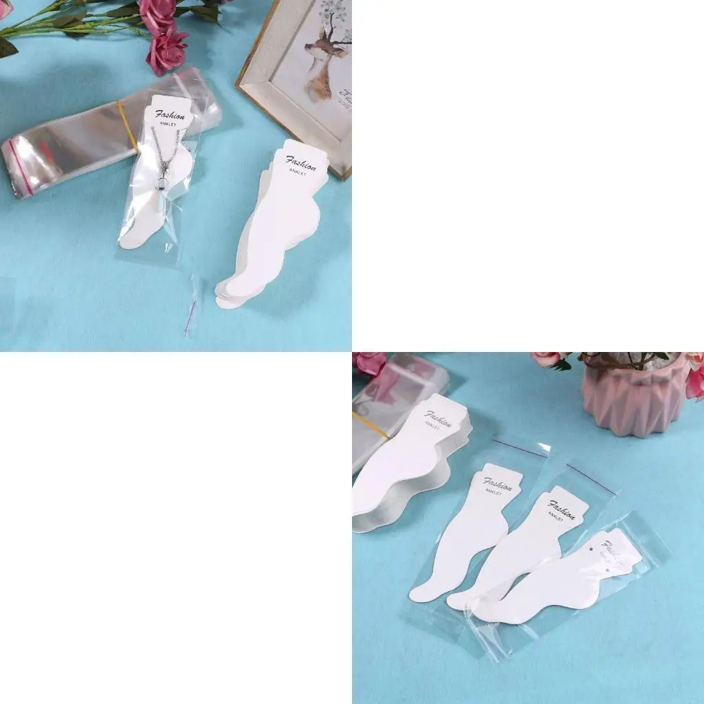 

100 Pcs Jewelry Display Cards Blank Anklet Card Holder Hanging Cards for Jewelry Display Organzie Business