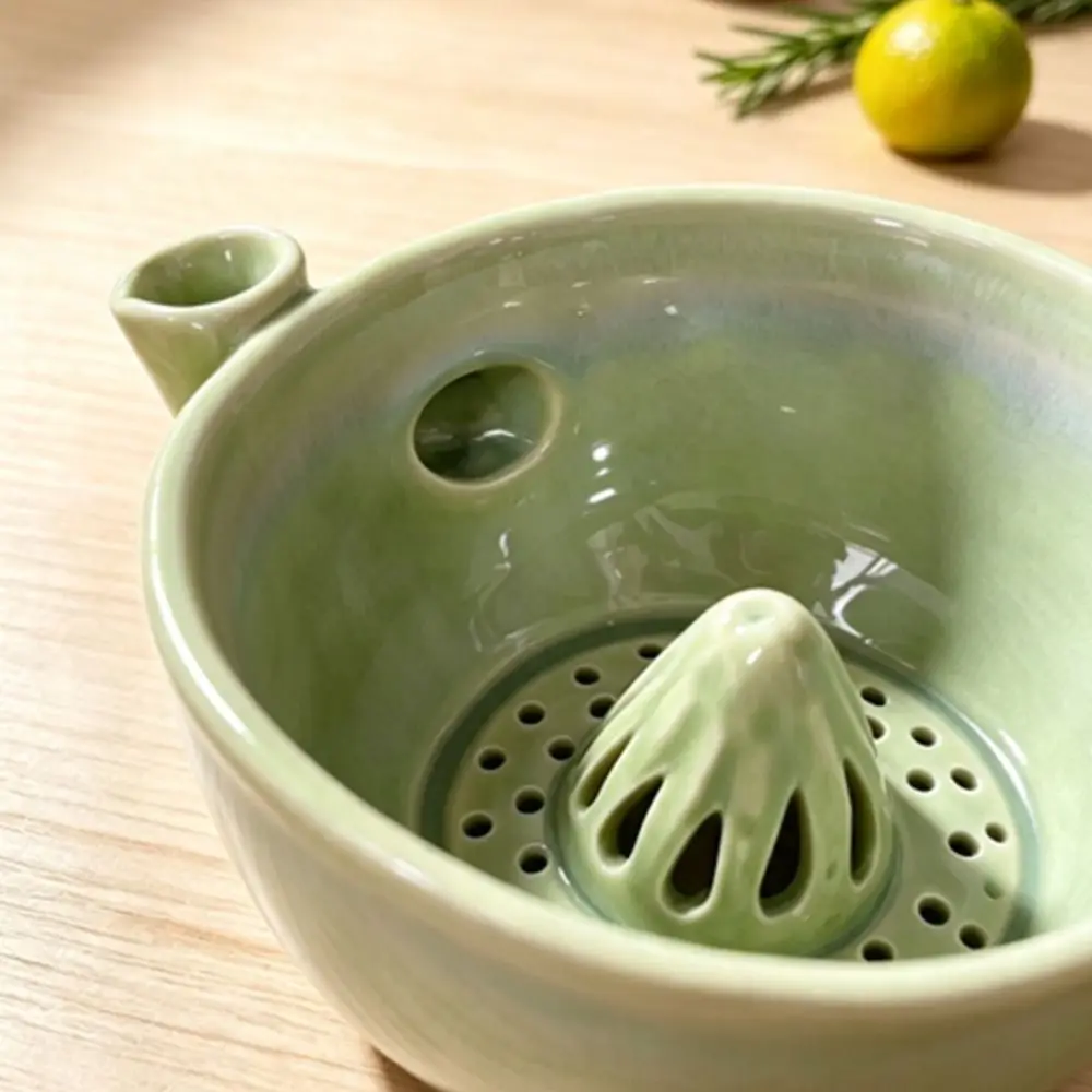 Large Capacity Ceramic Fruit Washing Bowl Integrated Drainage Hole Central Flow Guide Automatic Vortex Bowl Quick Drain