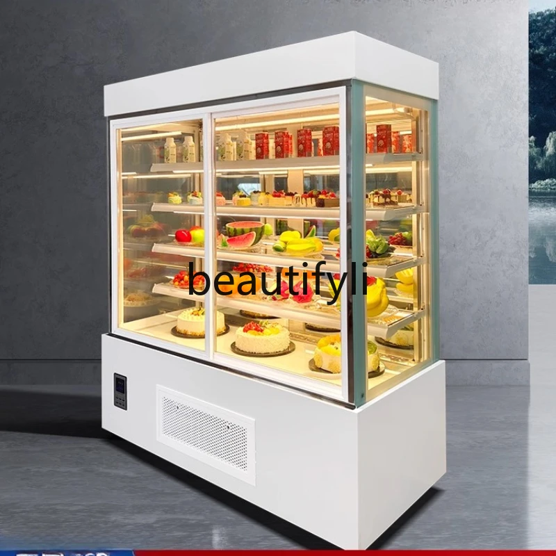 

Vertical Cake Display Cabinet Fruit Preservation Commercial Pastry Beverage Dessert Cabinet