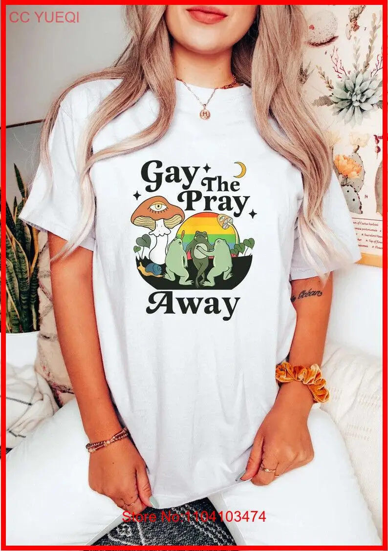 

Gay The Pray Away White Cotton T-Shirt S-5XL